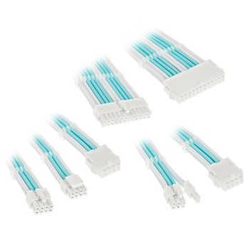 Kolink Core Adept Braided Cable Extension Kit - Brilliant White/Powder Blue COREADEPT-EK-WPB