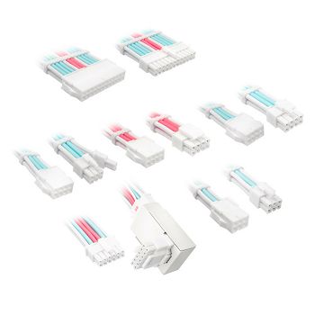 Kolink Core Pro Braided Cable Extension Kit 12V-2x6 Type 1 - Brilliant White/Neon Blue/Pure Pink-COREPRO-EK-12VT1-BBP