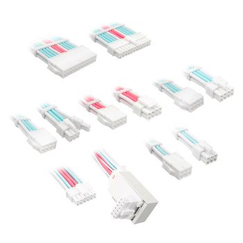 Kolink Core Pro Braided Cable Extension Kit 12V-2x6 Type 2 - Brilliant White/Neon Blue/Pure Pink-COREPRO-EK-12VT2-BBP