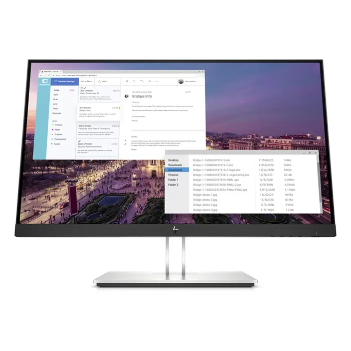 LCD HP 23" E23 G4; black/silver;1920x1080, 1000:1, 250 cd/m2, VGA, HDMI, DisplayPort, USB Hub, AG - Premium Obnovljeno