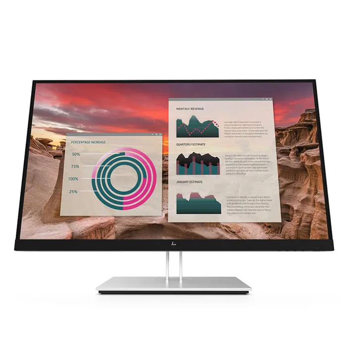 LCD HP 27" E27u G4; black/silver;2560x1440, 1000:1, 250cd/m2, DisplayPort, HDMI, USB-C, USB Hub, AG - Premium Obnovljeno
