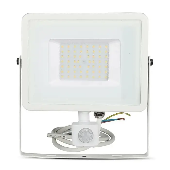 LED projector V-TAC VT-50-S-W 50W SAMSUNG CHIP Motion sensor 3000K 4000lm (SKU 466) White