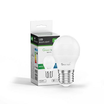 LED žarulja Green Tech 6W, 4000K, E27, G45, Flux: 600 lm, IP40, Epistar chip