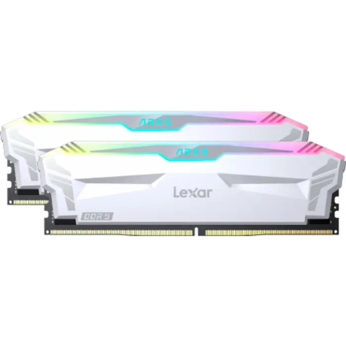 Lexar DDR5 - 32GB - 6400 - CL - 32 (2x 16 GB) Dual-Kit (white, LD5EU016G-R6400GDWA, ARES RGB, INTEL XMP)