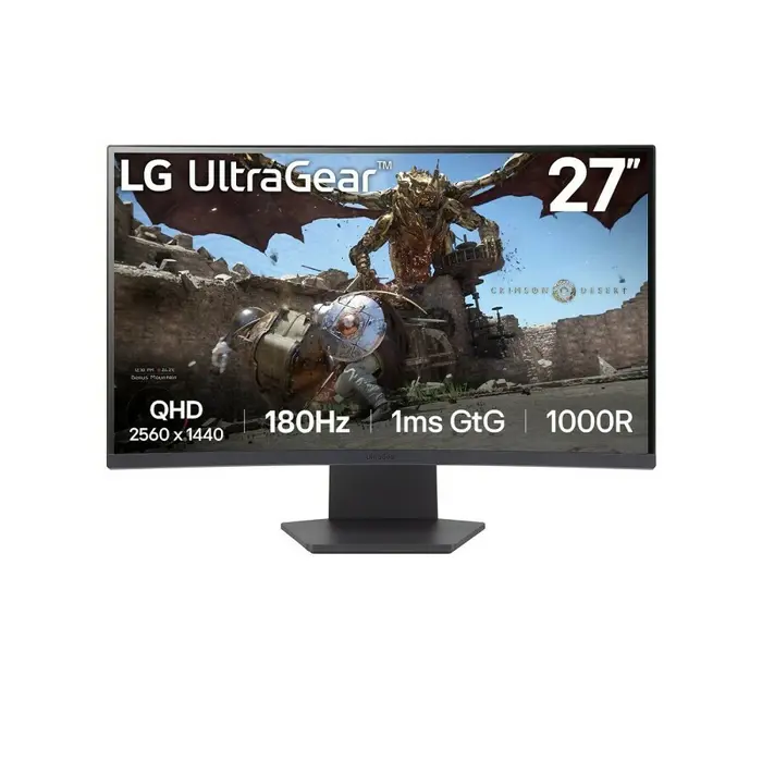 LG UltraGear 27GS60QX-B, 68,6 cm (27 Zoll) Curved, 180Hz, FreeSync, VA - DP, 2xHDMI-27GS60QX-B