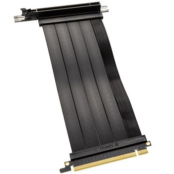 Lian Li PCIe x16 riser ribbon cable - PCIe 4.0, 200mm, black PW-PCI-420