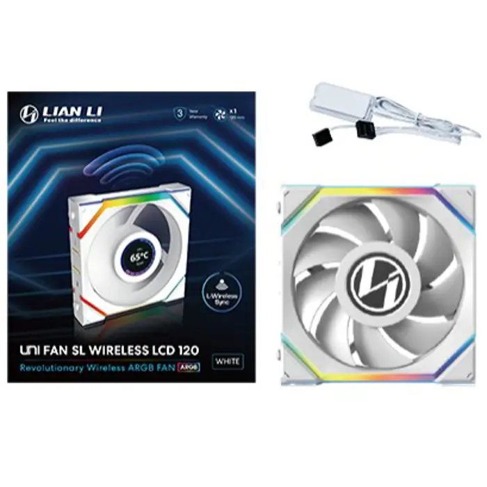 Lian Li UNI FAN SL Wireless LCD Fan, ARGB, PWM - 120 mm, white