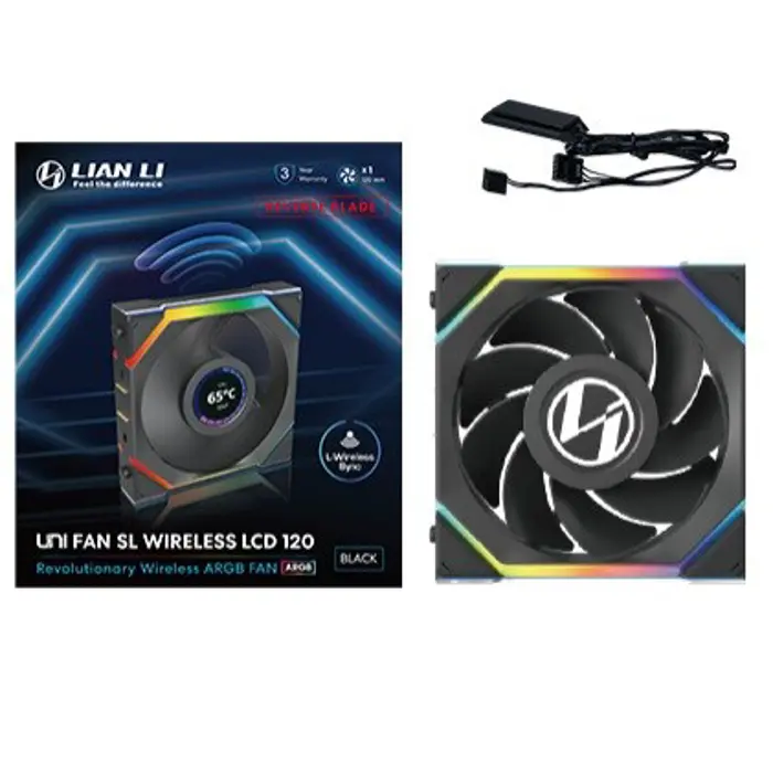 Lian Li UNI FAN SL Wireless LCD Fan, ARGB, PWM - Reverse Blade, 120 mm, black