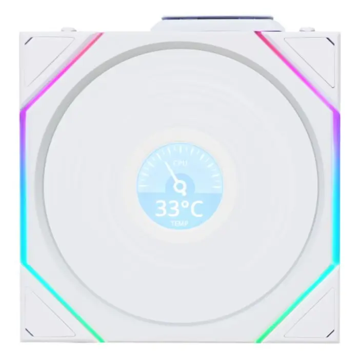 Lian Li UNI FAN TL Wireless LCD Fan, ARGB, PWM - Reverse Blade, 120 mm, white
