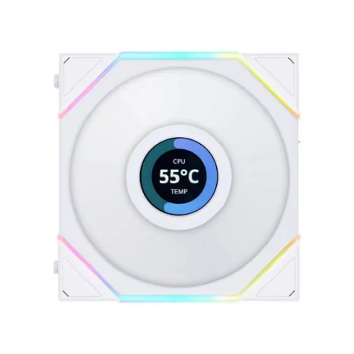 Lian Li UNI FAN TL Wireless LCD Lüfter, ARGB, PWM - Reverse Blade, 120 mm, weiß-12RTLLCD1W1W