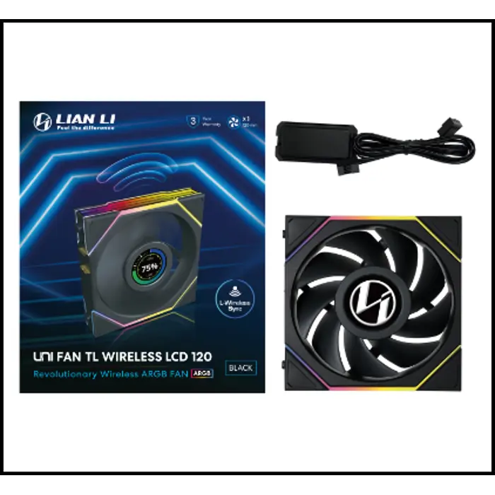 Lian Li UNI FAN TL Wireless Lüfter, ARGB, PWM - 120 mm, schwarz-12TL1W1B