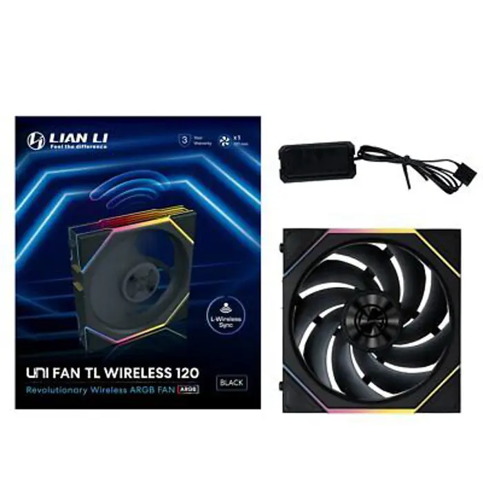 Lian Li UNI FAN TL Wireless Lüfter, ARGB, PWM - 120 mm, schwarz-12TL1W1B