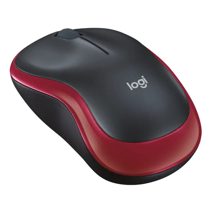 Logitech M185 bežični optički miš, crvena