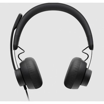 Logitech Zone wired headset, certified for Microsoft Teams, USB-C with USB-A adapter, graphite color