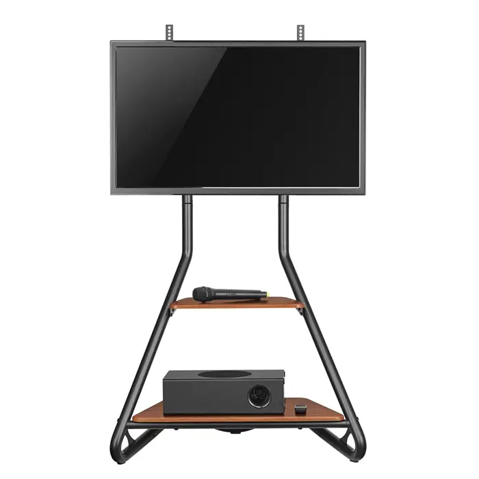 Maclean MC-455 Freestanding Corner TV Stand in Bauhaus Style, Free-standing TV Holder with Two Levels, Made of Wood, Load Capacity up to 10 kg, TV Mount up to 40 kg, 37-75'', Max. VESA 600x400, Max. H