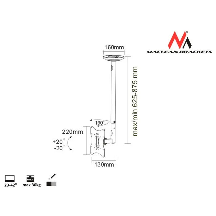 maclean-mc-504a-s-adjustable-ceiling-bracket-23-42-30kg-72105-rtvmcnulp0008.webp