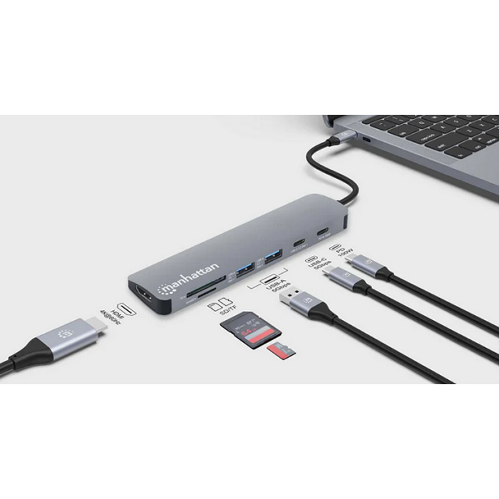 Manhattan docking USB-C 7 u 1 HDMI 4K@60Hz