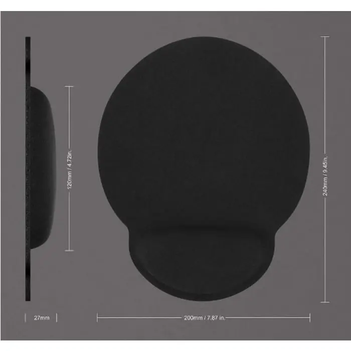 Manhattan ergonomska podloga za miša, gel, crna