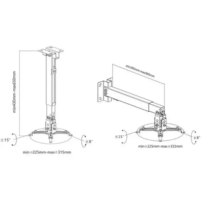 Manhattan stropni nosač projektora, do 20 kg
