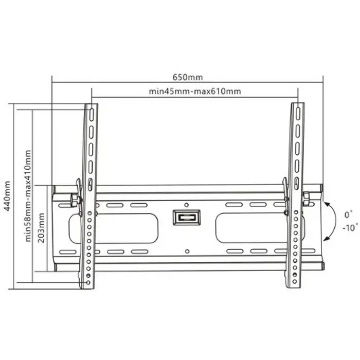 Manhattan TV nosač zidni 32"-70" do 75kg, crni