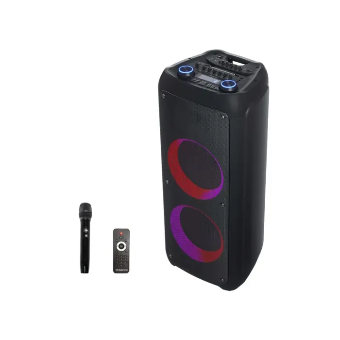 MANTA karaoke Krios Power, 350W, disco, bež mic, daljinski, EQ, crni SPK1202B250