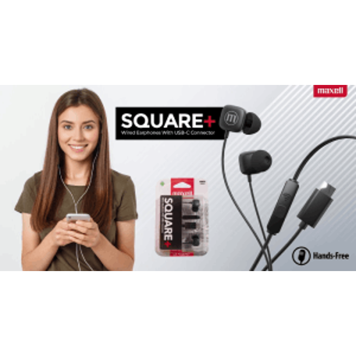 Maxell SQUARE USB-C slušalice, crne