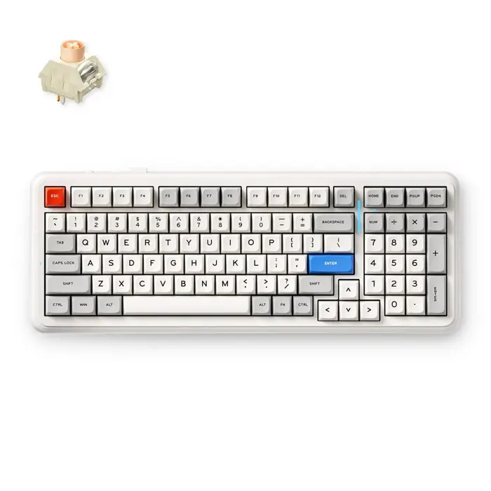 MCHOSE K99 V2 Wireless Mechanical Keyboard, Retro White, 98%, MC-K99V2-11 /HR znakovi/