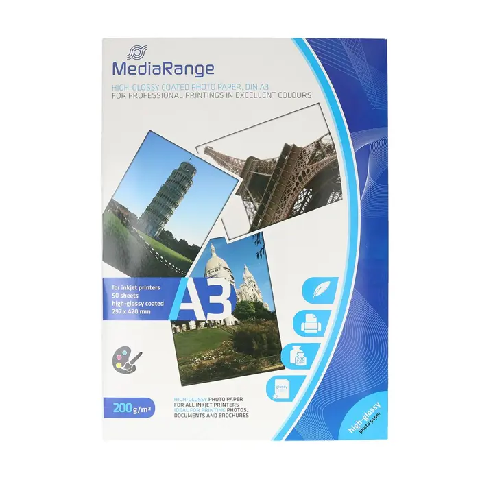 MediaRange FOTO PAPIR A3 50kom 200g SJAJNI za  InkJet pisače , MRINK109