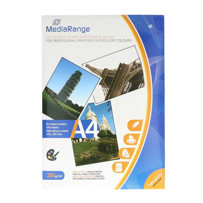 MediaRange FOTO PAPIR A4 100kom 220g SJAJNI za InkJet pisače , MRINK103