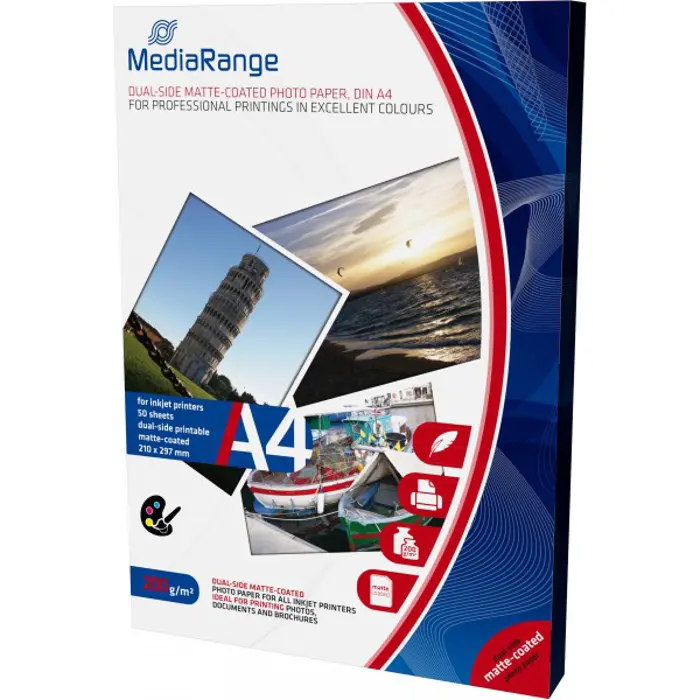 MediaRange FOTO PAPIR A4 50kom 200g MAT DUAL za InkJet pisače , MRINK102