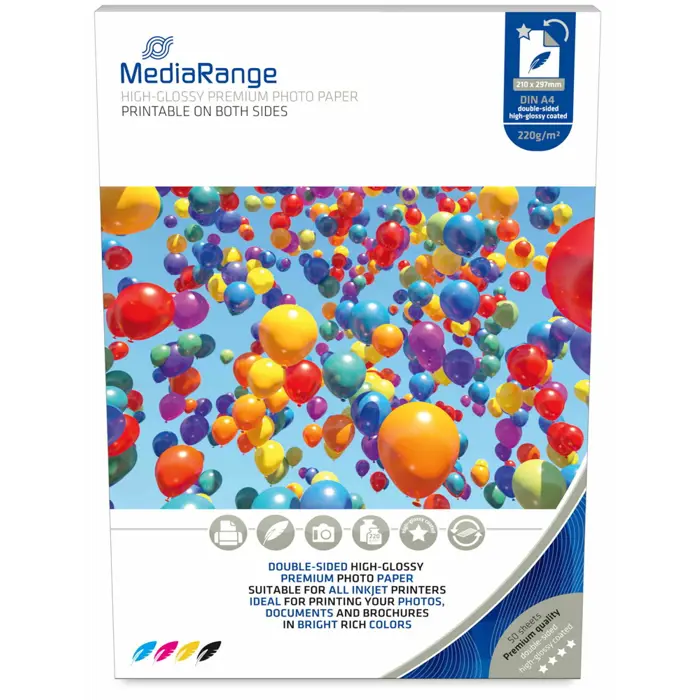 MediaRange FOTO PAPIR A4 50kom 220g SJAJNI DUAL za InkJet pisače , MRINK118