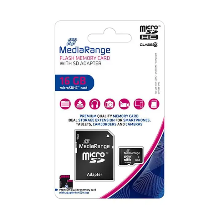 MediaRange MICRO SDHC MEMORIJSKA KARTICA, klasa 10, 16GB , MR958