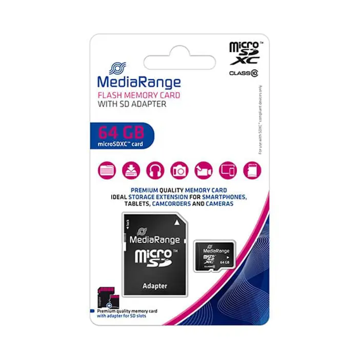 MediaRange MICRO SDXC MEMORIJSKA KARTICA, klasa 10, 64GB , MR955