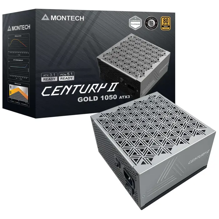 Montech Century II 80 PLUS Gold Netzteil, vollmodular, ATX 3.1, PCIe 5.1 - 1.050 Watt-CENTURY II 1050W