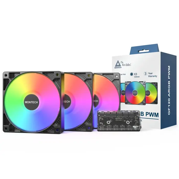 Montech GF120 PWM ARGB Lüfter - 120mm, schwarz-GF120 ARGB PWM (B)