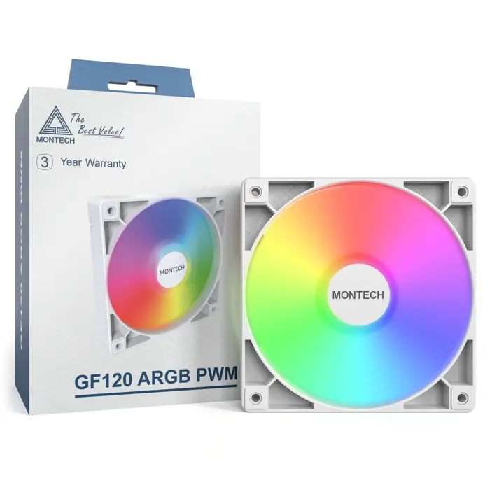 Montech GF120 PWM ARGB Lüfter - 120mm, weiß-GF120 ARGB PWM (W)
