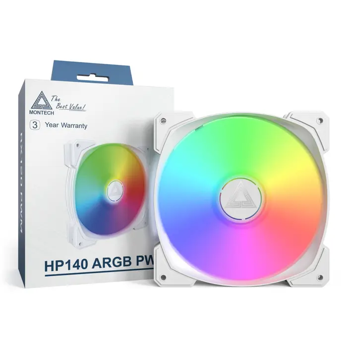 Montech HP140 PWM ARGB Lüfter - 140mm, weiß-HP140 ARGB PWM (W)