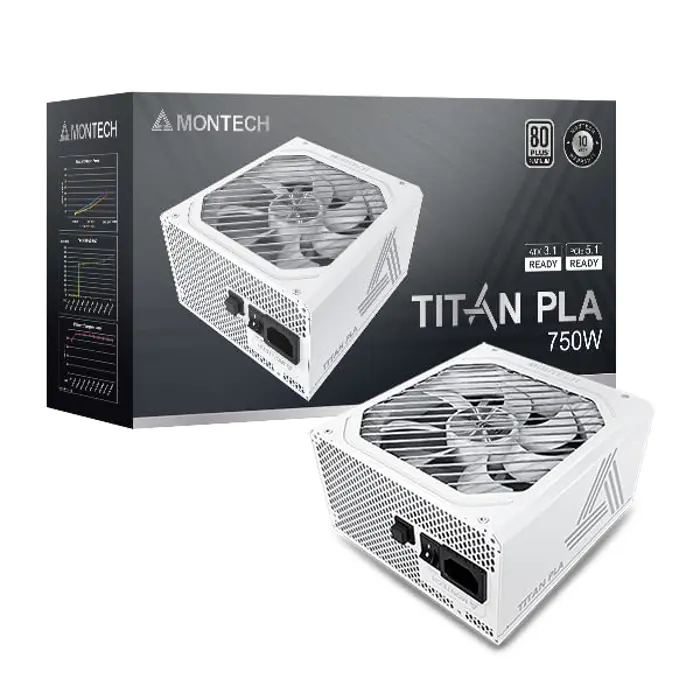 Montech Titan PLA 750W - 80 PLUS & Cybenetics Platinum, modular, PCIe 5.1 - 750 Watt-TITAN PLA 750W