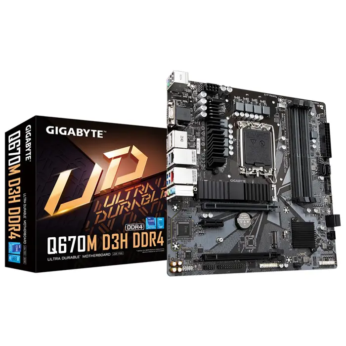 Motherboard Gigabyte Q670M D3H DDR4 , Intel Q670, LGA1700, 4xDDR4, mATX