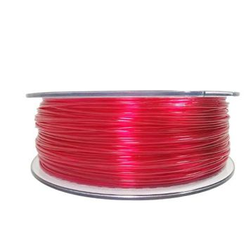 Filament for 3D, PET-G, 1.75 mm, 1 kg, red transpa