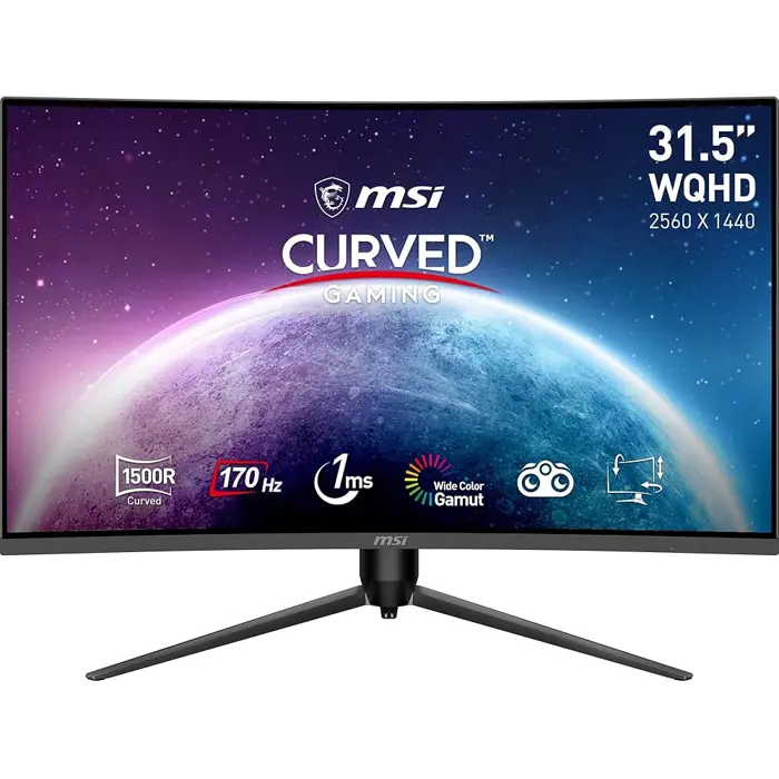 MSI G32CQ5P computer monitor 80 cm (31.5") 2560 x 1440 pixels Wide Quad HD LCD Black
