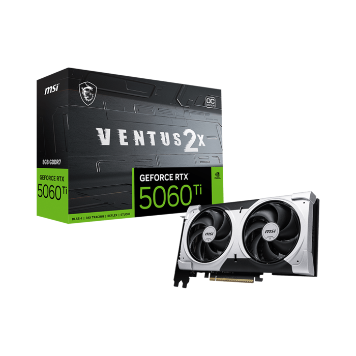 MSI GeForce RTX 5060 Ti 8G Ventus 2X OC Plus, 8192 MB GDDR7-V536-001R