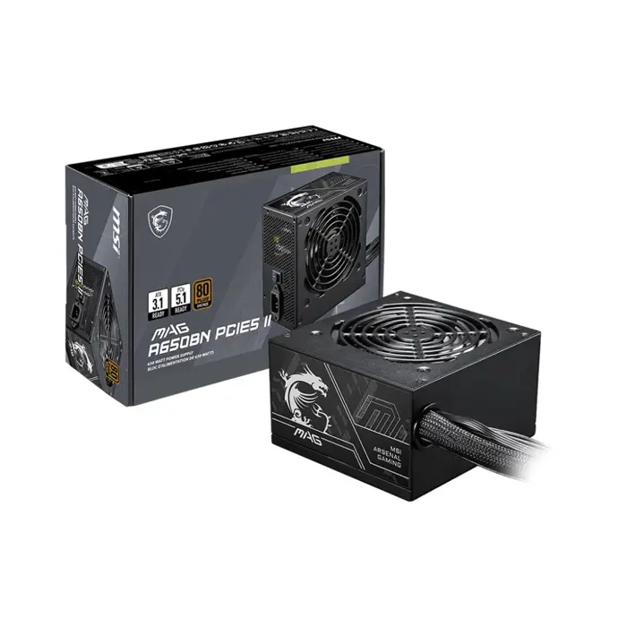 MSI MAG A650BN PCIE5 II power supply unit 650 W 20+4 pin ATX ATX Black
