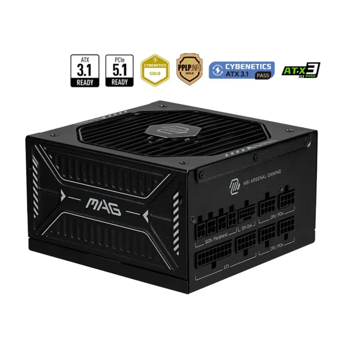 MSI MAG A850GLS PCIE5 power supply unit 850 W 24-pin ATX ATX Black