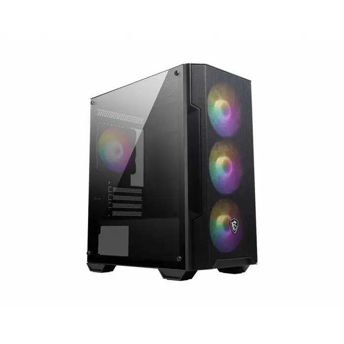 MSI MAG FORGE M100A computer case Micro Tower Black, Transparent