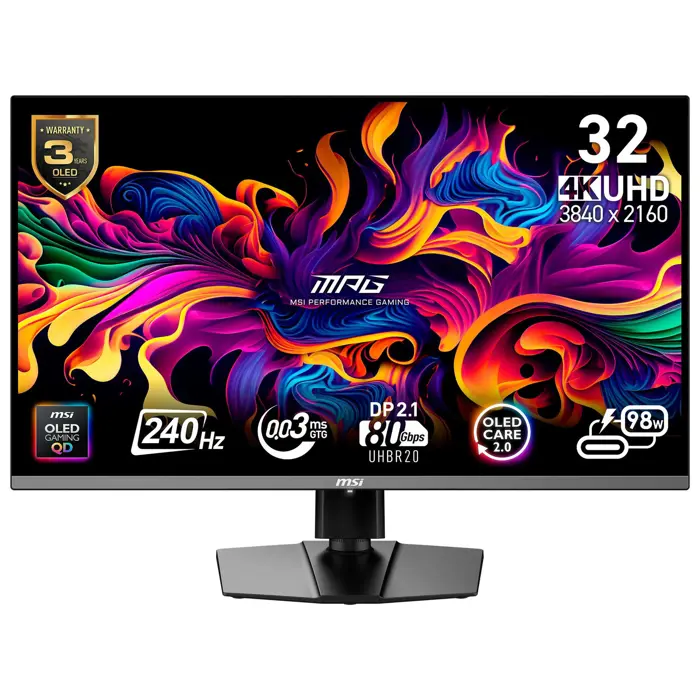 MSI MPG 322URXDE QD-OLED, 31,5 Zoll Gaming Monitor, 240 Hz, QD OLED, Adaptive Sync-9S6-3DD29A-021