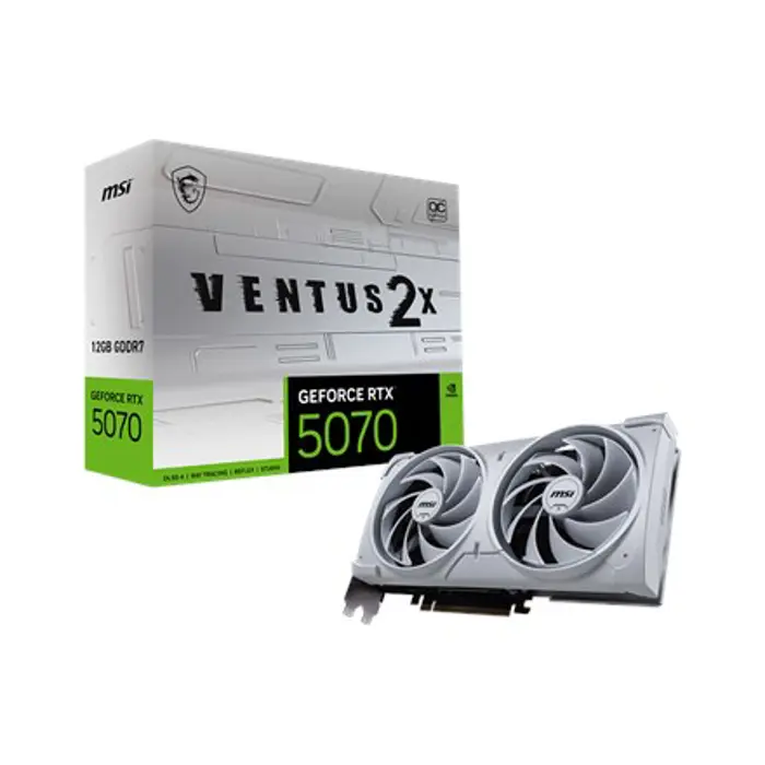 MSI RTX5070 Ventus 2X OC White 12GB GDDR HDMI 3xDP - Graphics card - 12,288 MB