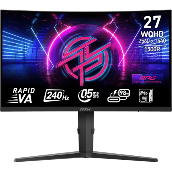 Monitor MSI MPG 275CQRXF / 27" / WQHD / 240Hz / 0.5ms (GtG) / curved / black - adjustable stand - PD 98W