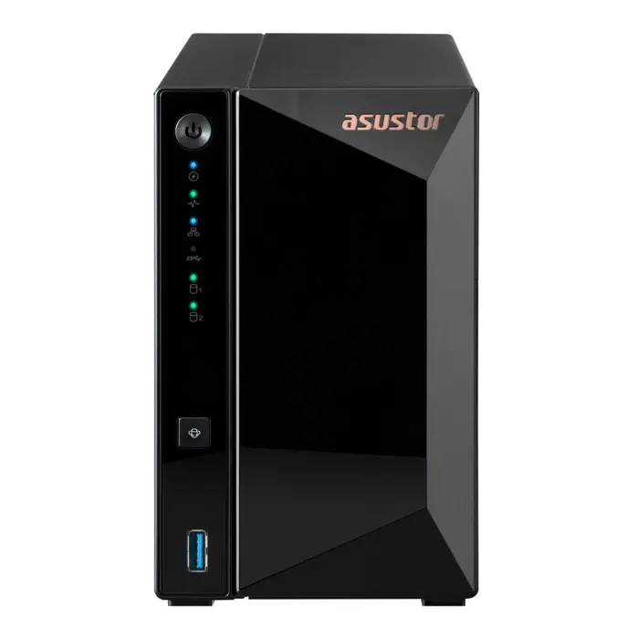 NAS Asustor AS3302T v2; Tower; 2x (3.5" SATA HDD/ 2.5" SSD); Realtek RTD1619B, 2GB DDR4, 1x 2.5GbE, 3x USB 3.2