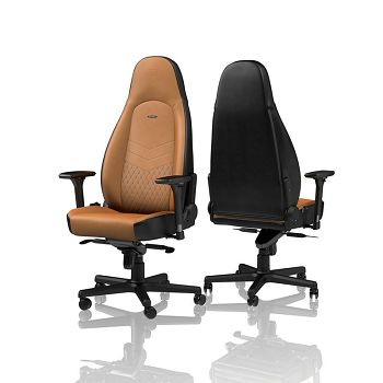 Noblechairs ICON Gaming Stolica - konjak/crna, prava koža NBL-ICN-RL-CBK